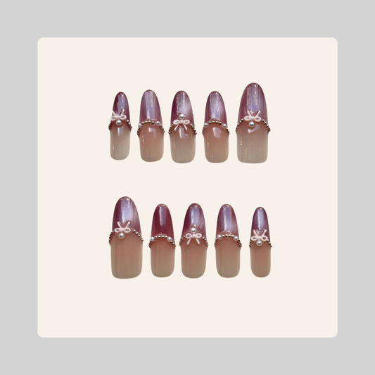 3.0 Long Oval French Pink Catseye Chain