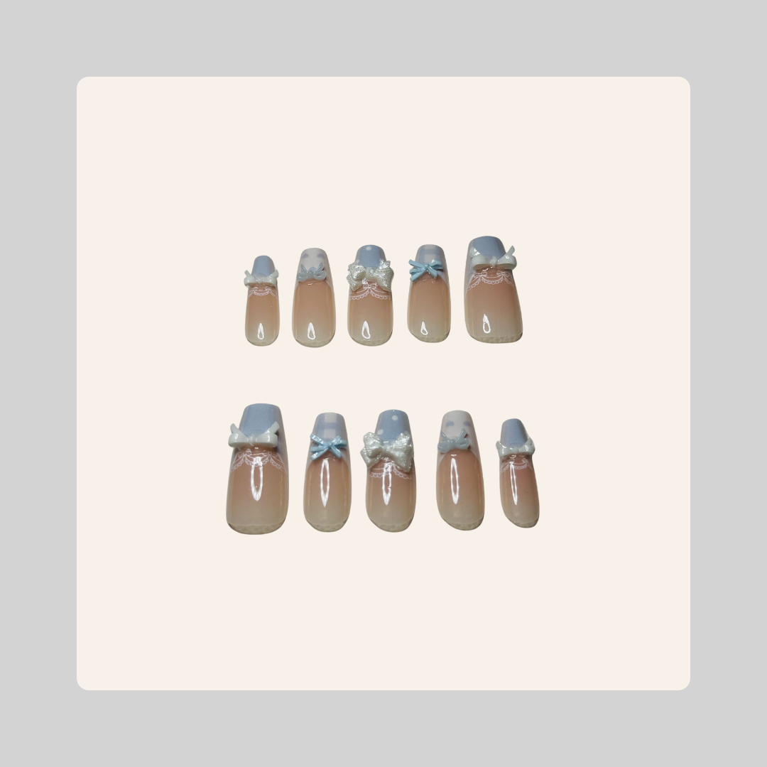 2.5 Coffin French Baby Blue Lace