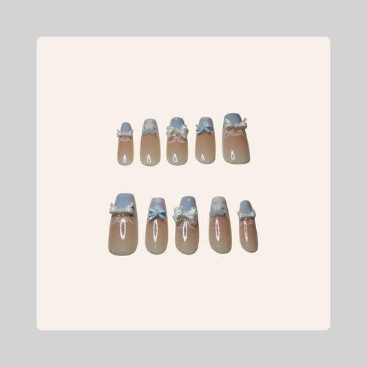 2.5 Coffin French Baby Blue Lace