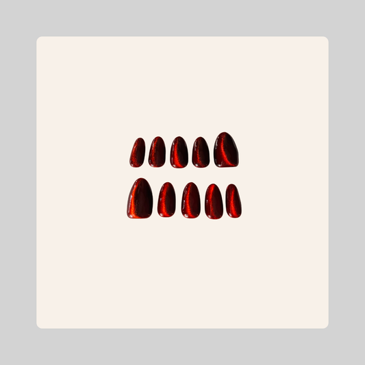 2.5 Oval Almond Gloss Ruby Catseye