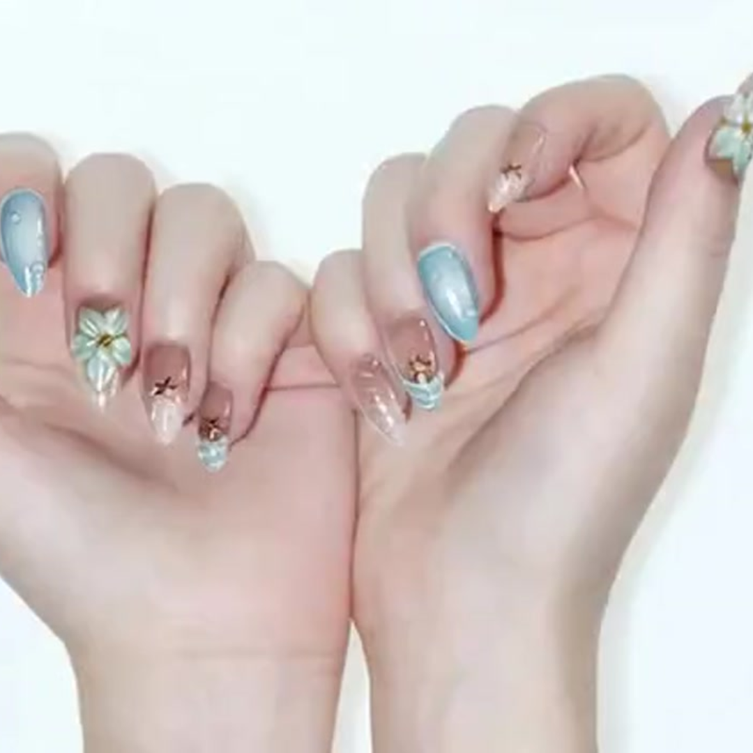 2.5 Almond Soft Blue Seashells